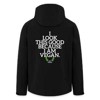 Veganer I Look This Good Because I Am Vegan Veggie - Men’s Recycled Softshell Jacket by Stanley/Stella - black - Back - AI Model Male 185 light (185cm)