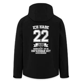 22. Geburtstag Geschenk Habe 22 Jahre Gebraucht - Recycelte Männer Softshell-Jacke von Stanley/Stella - Schwarz - Hinten - AI Model Male 185 light (185cm)
