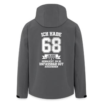 68. Geburtstag Geschenk Habe 68 Jahre Gebraucht - Recycelte Männer Softshell-Jacke von Stanley/Stella - Schwarz - Hinten - AI Model Male 185 light (185cm)