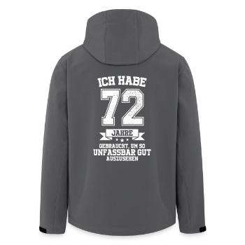 72. Geburtstag Geschenk Habe 72 Jahre Gebraucht - Recycelte Männer Softshell-Jacke von Stanley/Stella - Schwarz - Hinten - AI Model Male 185 light (185cm)