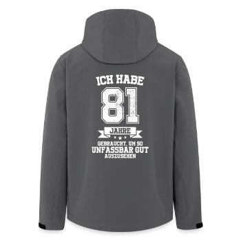 81. Geburtstag Geschenk Habe 81 Jahre Gebraucht - Recycelte Männer Softshell-Jacke von Stanley/Stella - Schwarz - Hinten - AI Model Male 185 light (185cm)