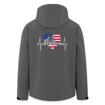 Boston Skyline Herzschlag USA Flagge Herz Liebe - Recycelte Männer Softshell-Jacke von Stanley/Stella - Schwarz - Hinten - AI Model Male 185 light (185cm)