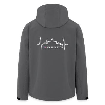 Washington D.C. Skyline Heartbeat USA East Coast - Men’s Recycled Softshell Jacket by Stanley/Stella - black - Back - AI Model Male 185 light (185cm)