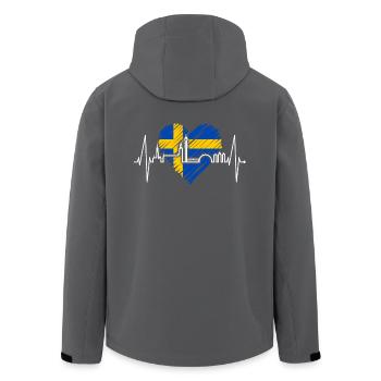 Stockholm Skyline Herzschlag Herz I Love Schweden - Recycelte Männer Softshell-Jacke von Stanley/Stella - Schwarz - Hinten - AI Model Male 185 light (185cm)