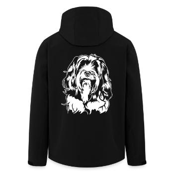 Tibetan Terrier Portrait Dog Portrait Dog Wilsigns - Men’s Recycled Softshell Jacket by Stanley/Stella - black - Back - AI Model Male 185 light (185cm)