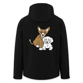 2 dogs team two friends crew happy brothers - Men’s Recycled Softshell Jacket by Stanley/Stella - black - Back - AI Model Male 185 light (185cm)
