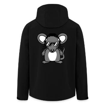 Maus Sonnenbrille Cool Kopfhörer Party Musik hören - Recycelte Männer Softshell-Jacke von Stanley/Stella - Schwarz - Hinten - AI Model Male 185 light (185cm)