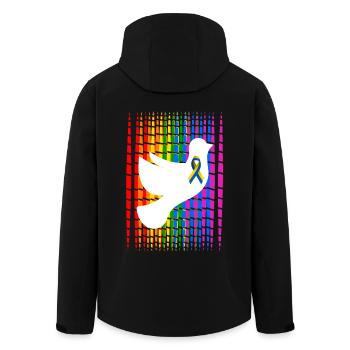 Plume de fierté colombe Ukraine - Veste softshell homme en polyester recyclé Stanley/Stella - noir - Dos - AI Model Male 185 light (185cm)
