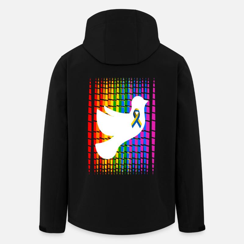 Plume de fierté colombe Ukraine - Veste softshell homme en polyester recyclé Stanley/Stella - noir