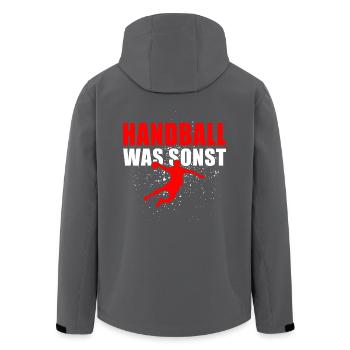 Handball was sonst - Recycelte Männer Softshell-Jacke von Stanley/Stella - Schwarz - Hinten - AI Model Male 185 light (185cm)