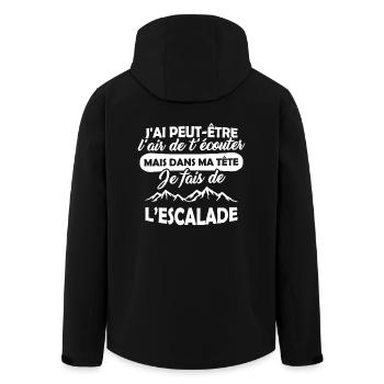 T-shirt pour Grimpeur - Je fais de l'Escalade - Veste softshell homme en polyester recyclé Stanley/Stella - noir - Dos - AI Model Male 185 light (185cm)