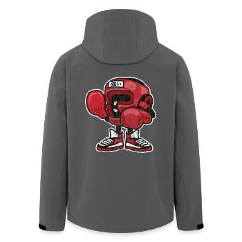 BOX CHAMPION - Comic und Cartoon Shirt Motiv - Recycelte Männer Softshell-Jacke von Stanley/Stella - Schwarz - Hinten - AI Model Male 185 light (185cm)