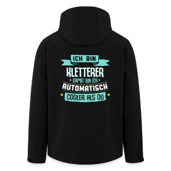 Ich bin Kletterer, damit bin ich cooler als du. - Recycelte Männer Softshell-Jacke von Stanley/Stella - Schwarz - Hinten - AI Model Male 185 light (185cm)