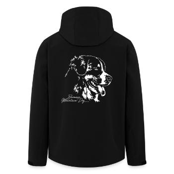 Bernese Mountain Dog Portrait Hunde Hund Wilsigns - Men’s Recycled Softshell Jacket by Stanley/Stella - black - Back - AI Model Male 185 light (185cm)