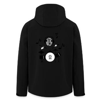 Momies Drummer / Mummy drummer (3c) - Veste softshell homme en polyester recyclé Stanley/Stella - noir - Dos - AI Model Male 185 light (185cm)