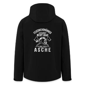 Feuerwehrmänner werden nicht Grau - Recycelte Männer Softshell-Jacke von Stanley/Stella - Schwarz - Hinten - AI Model Male 185 light (185cm)