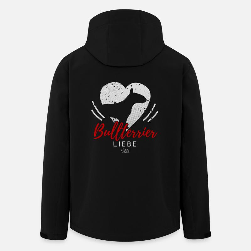 Bullterrier Liebe mit Herz - Recycelte Männer Softshell-Jacke von Stanley/Stella - Schwarz