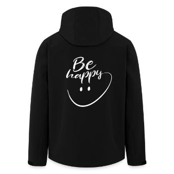 Be Happy With Hand Drawn Smile - Men’s Recycled Softshell Jacket by Stanley/Stella - black - Back - AI Model Male 185 light (185cm)