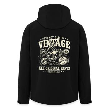 Vintage 1965 Born Moto Cadeau d’anniversaire - Veste softshell homme en polyester recyclé Stanley/Stella - noir - Dos - AI Model Male 185 light (185cm)