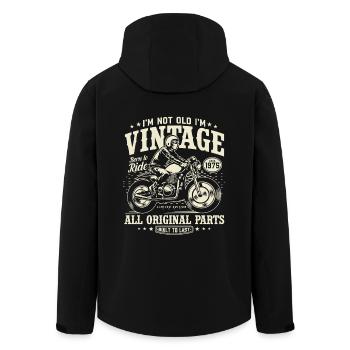 Millésime 1975 Né Moto Cadeau d’anniversaire - Veste softshell homme en polyester recyclé Stanley/Stella - noir - Dos - AI Model Male 185 light (185cm)