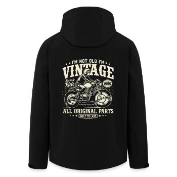 Vintage 1995 Born Motorcycle Birthday Gift - Men’s Recycled Softshell Jacket by Stanley/Stella - black - Back - AI Model Male 185 light (185cm)