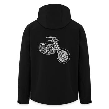 Chopper / Bobber Motorcycle 01_white - Men’s Recycled Softshell Jacket by Stanley/Stella - black - Back - AI Model Male 185 light (185cm)