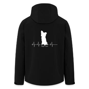 Papillon Shirt-Heartbeat - Recycelte Männer Softshell-Jacke von Stanley/Stella - Schwarz - Hinten - AI Model Male 185 light (185cm)
