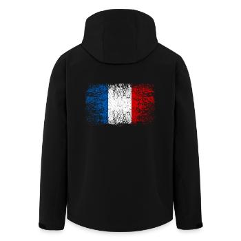 En France 002 dessins ronds - Veste softshell homme en polyester recyclé Stanley/Stella - noir - Dos - AI Model Male 185 light (185cm)