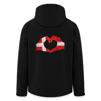Touchez coeur Danemark drapeau 010 modèles ronds - Veste softshell homme en polyester recyclé Stanley/Stella - noir - Dos - AI Model Male 185 light (185cm)