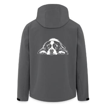 CAVALIER KING CHARLES SPANIEL dogs dog Wilsigns - Men’s Recycled Softshell Jacket by Stanley/Stella - black - Back - AI Model Male 185 light (185cm)