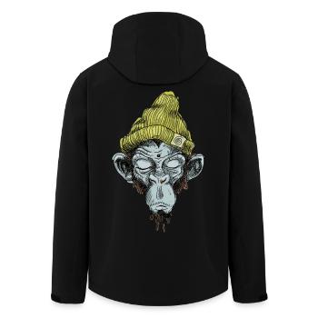 Monkey with hat - Men’s Recycled Softshell Jacket by Stanley/Stella - black - Back - AI Model Male 185 light (185cm)