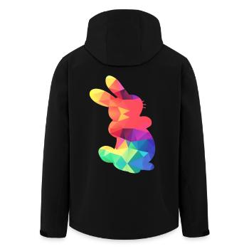 Buntes Häschen - Recycelte Männer Softshell-Jacke von Stanley/Stella - Schwarz - Hinten - AI Model Male 185 light (185cm)