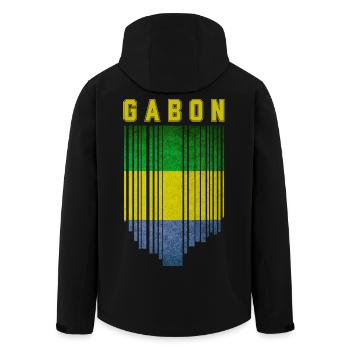 Drapeau du Gabon, Fierté gabonaise - Veste softshell homme en polyester recyclé Stanley/Stella - noir - Dos - AI Model Male 185 light (185cm)