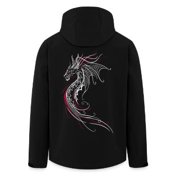 Dragon Fantaisie Dragon de Feu Rouge - Veste softshell homme en polyester recyclé Stanley/Stella - noir - Dos - AI Model Male 185 light (185cm)