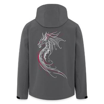 Dragon Fantaisie Dragon de Feu Rouge - Veste softshell homme en polyester recyclé Stanley/Stella - charbon - Dos - AI Model Male 185 light (185cm)