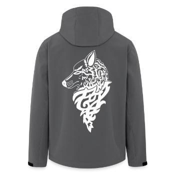 White Wolf, Forest Genius - Men’s Recycled Softshell Jacket by Stanley/Stella - black - Back - AI Model Male 185 light (185cm)