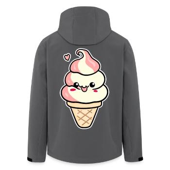 Crème glacée de dessin animé - Veste softshell homme en polyester recyclé Stanley/Stella - charbon - Dos - AI Model Male 185 light (185cm)