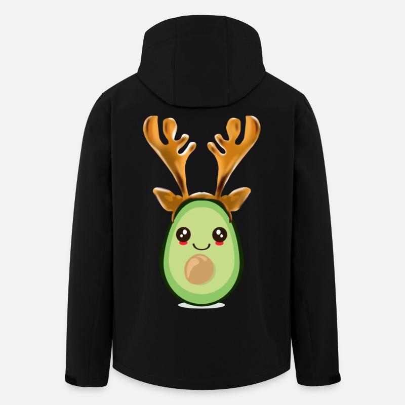 Christmas Avocado Reindeer Antlers - Men’s Recycled Softshell Jacket by Stanley/Stella - black