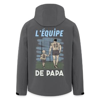 L'Équipe de Papa Rugby En Famille Cadeau Rugbyman - Veste softshell homme en polyester recyclé Stanley/Stella - noir - Dos - AI Model Male 185 light (185cm)
