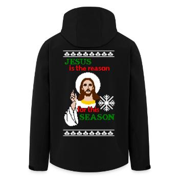 Jesus is the reason Ugly Christmas - Recycelte Männer Softshell-Jacke von Stanley/Stella - Schwarz - Hinten - AI Model Male 185 light (185cm)