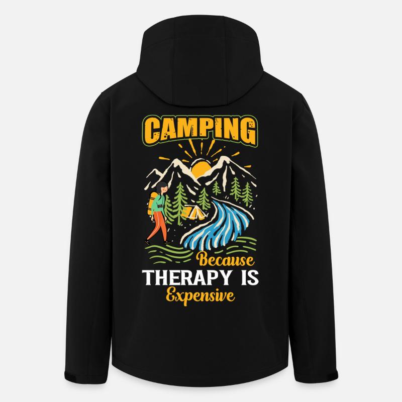 Camping - Recycelte Männer Softshell-Jacke von Stanley/Stella - Schwarz