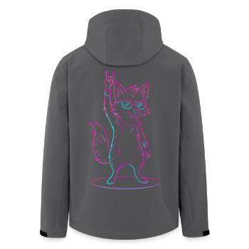 Rocking Fox With Sunglasses Cool - Men’s Recycled Softshell Jacket by Stanley/Stella - black - Back - AI Model Male 185 light (185cm)
