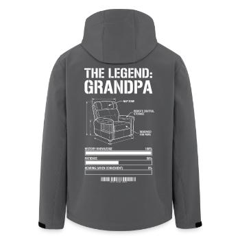 The Legend Grandpa - Recycelte Männer Softshell-Jacke von Stanley/Stella - Schwarz - Hinten - AI Model Male 185 light (185cm)
