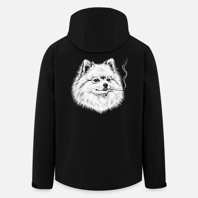 Smoking Pomeranian: Funny Pomeranian Meme - Men’s Recycled Softshell Jacket by Stanley/Stella - black