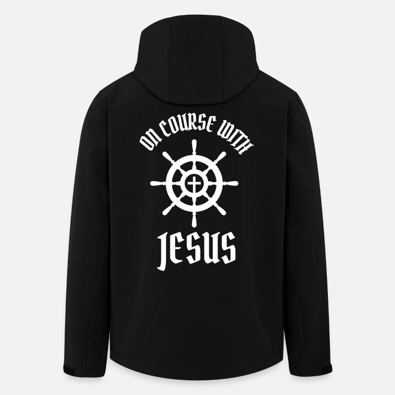 ON COURSE WITH JESUS - Recycelte Männer Softshell-Jacke von Stanley/Stella - Schwarz