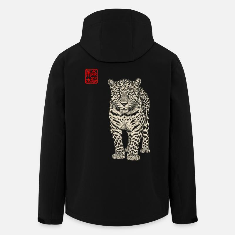 Leopard Asiatisch - Recycelte Männer Softshell-Jacke von Stanley/Stella - Schwarz