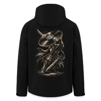 Vinyl Collector Record Collector Vinyl Records - Men’s Recycled Softshell Jacket by Stanley/Stella - black - Back - AI Model Male 185 light (185cm)