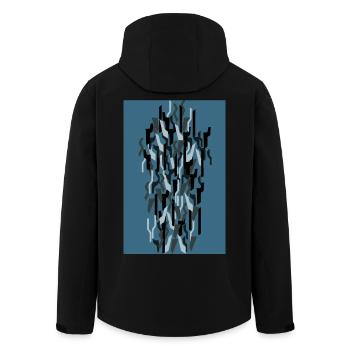 Camouflage Kunst Blau Gaming - Recycelte Männer Softshell-Jacke von Stanley/Stella - Schwarz - Hinten - AI Model Male 185 light (185cm)