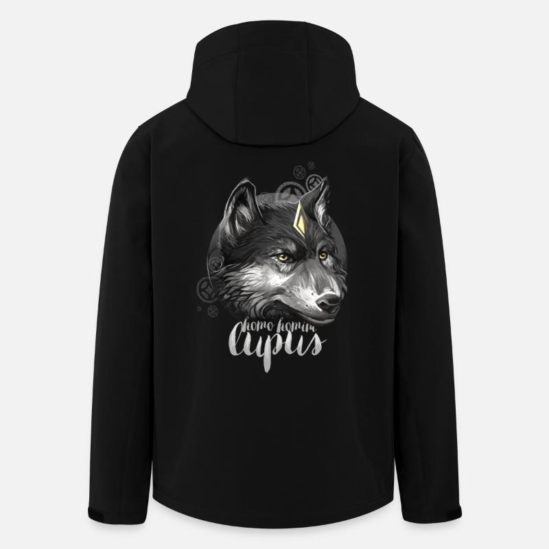 wolf1 - Men’s Recycled Softshell Jacket by Stanley/Stella - black