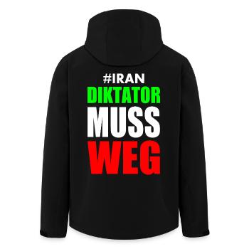 diktator muss weg iran - Recycelte Männer Softshell-Jacke von Stanley/Stella - Schwarz - Hinten - AI Model Male 185 light (185cm)